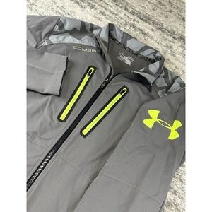Under Armour Jacket Mens Medium Combine Training Coldgear Fitted Camo Gray